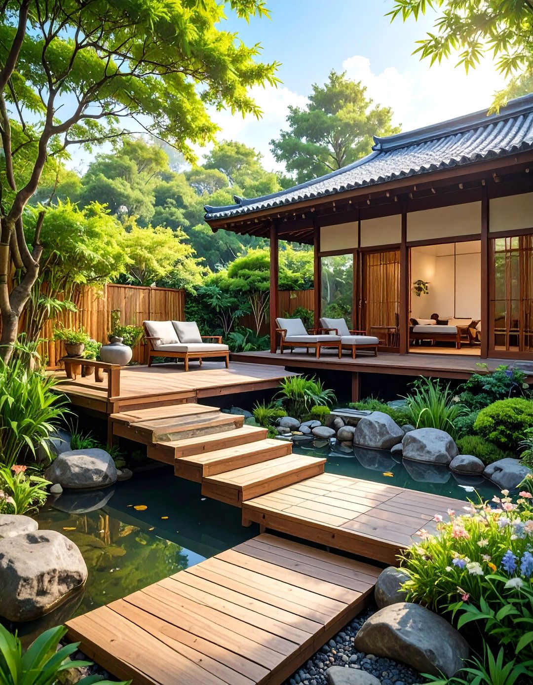 The Zen Garden Meditation Deck - 30 multi level deck ideas