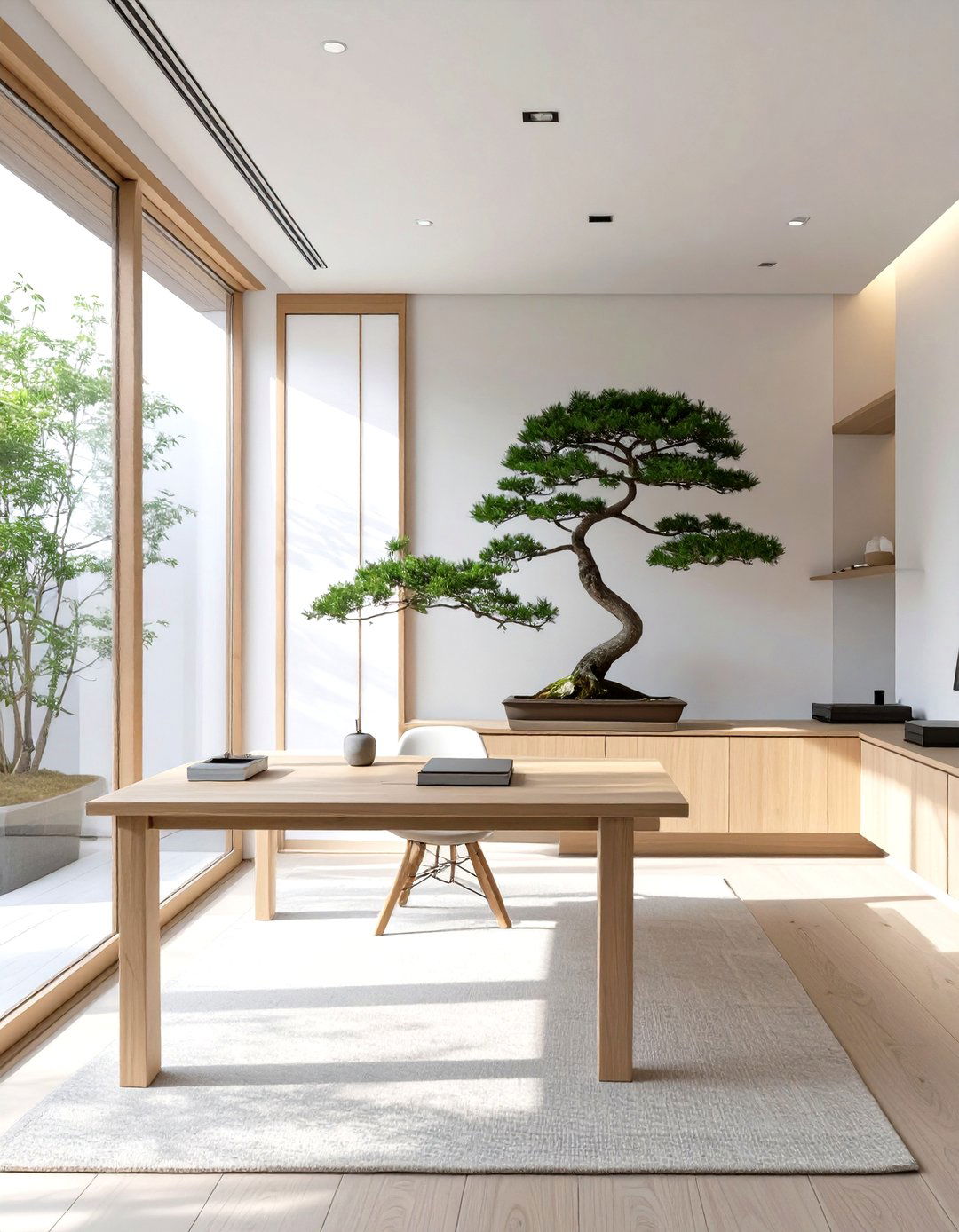 The Zen Garden Minimalist Home Office - 30 home office organization ideas