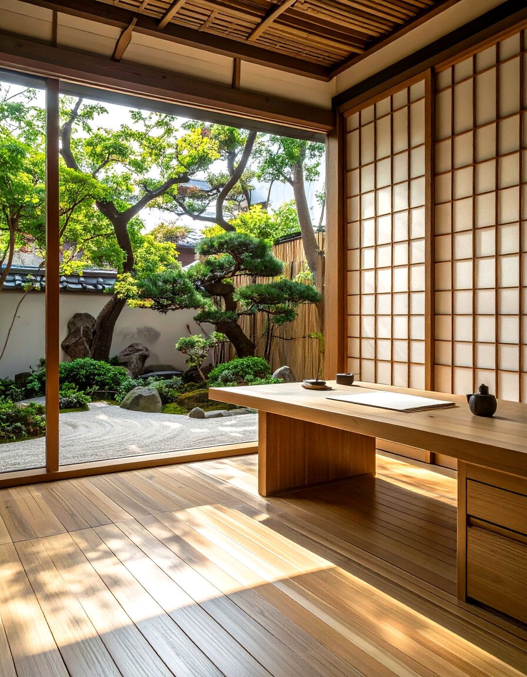 The Zen Garden Office - 30 office decorating ideas for work