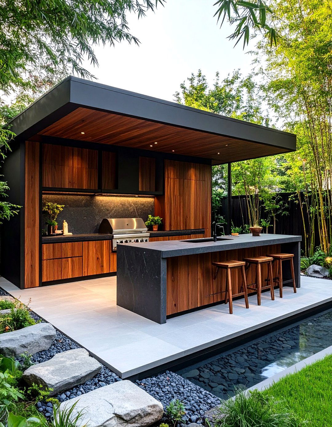 The Zen Garden Outdoor Kitchen - 30 diy outdoor kitchen ideas