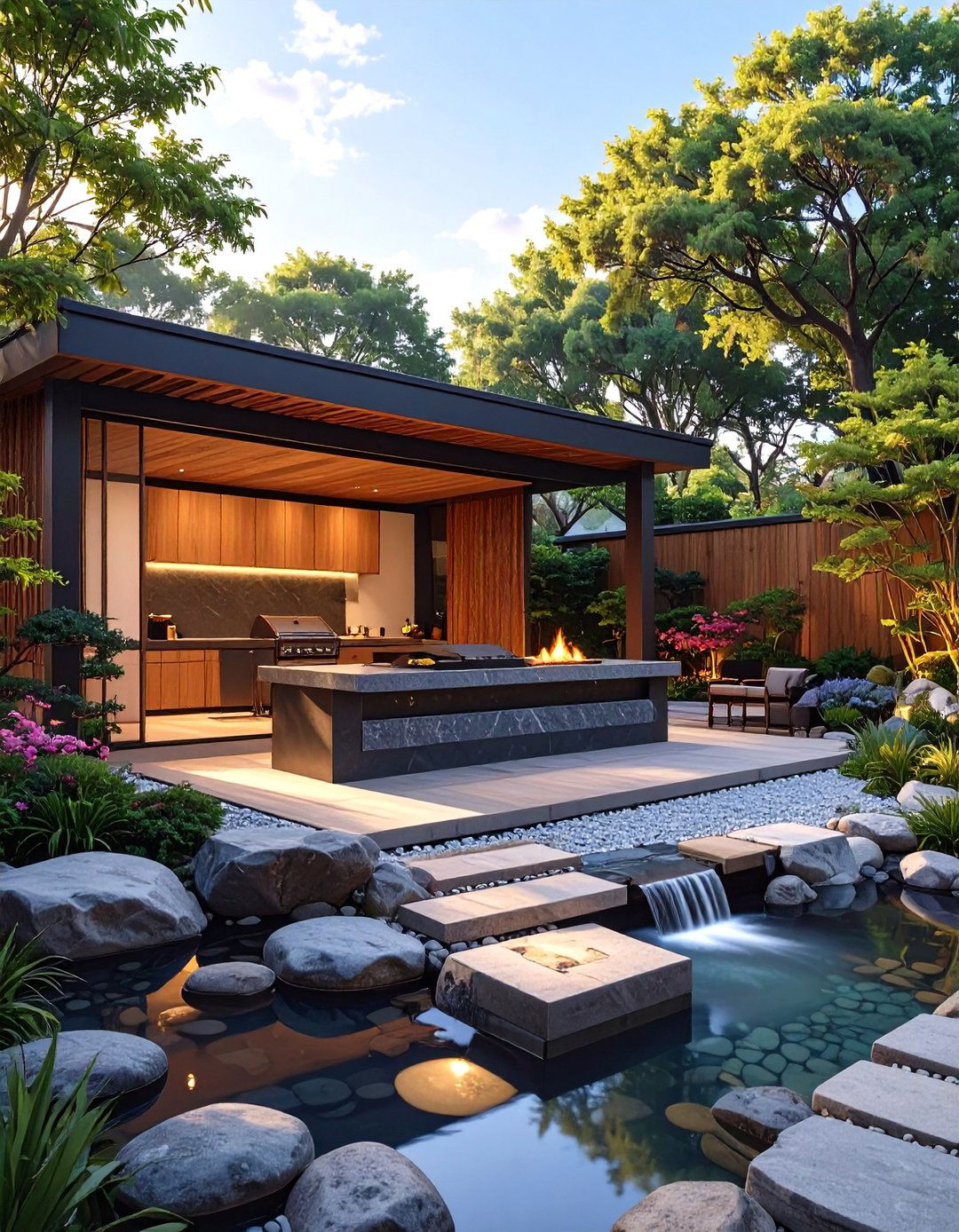 The Zen Garden Outdoor Kitchen - 30 ai outdoor kitchen design ideas