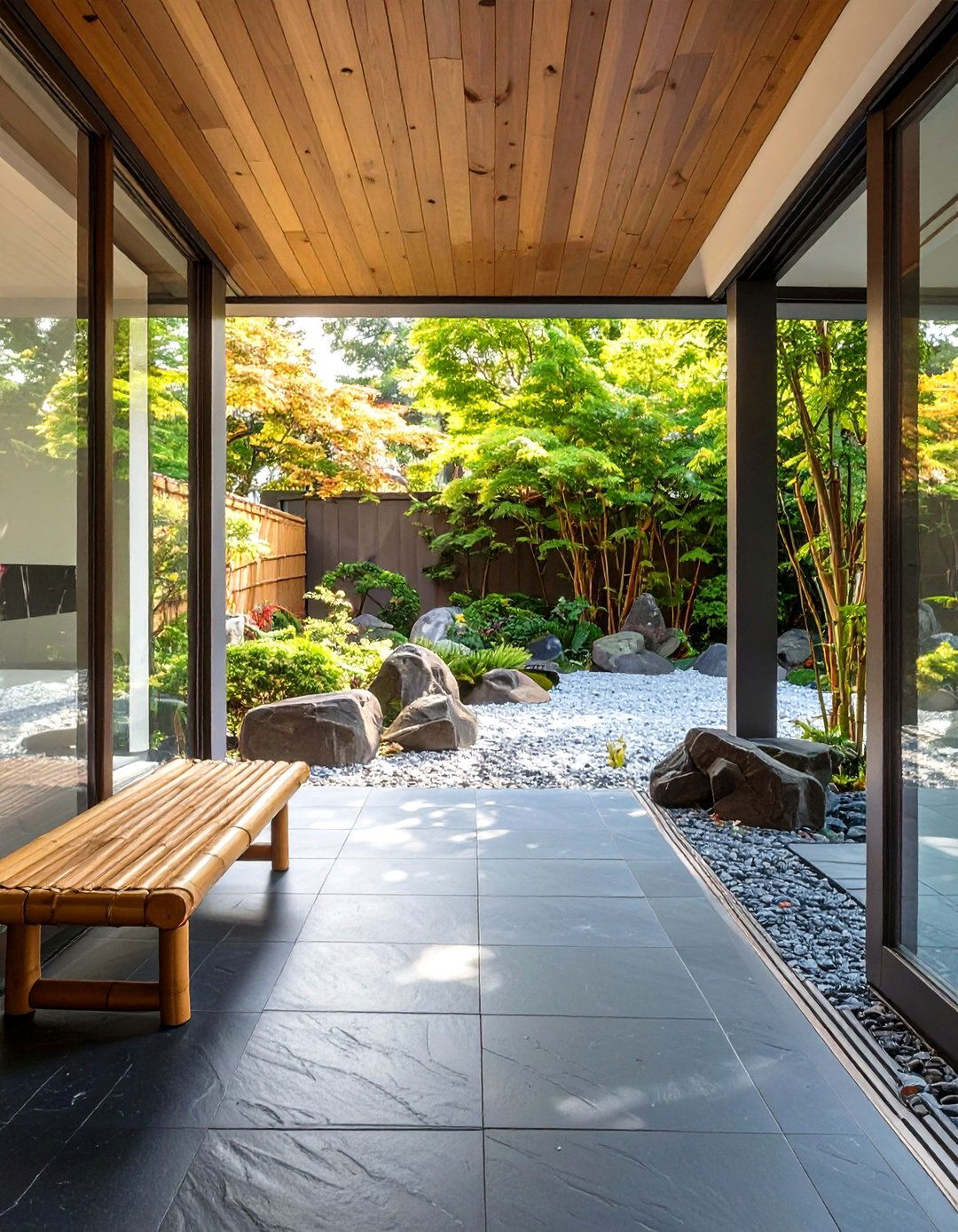 The Zen Garden Passage - 30 enclosed breezeway ideas from garage to house