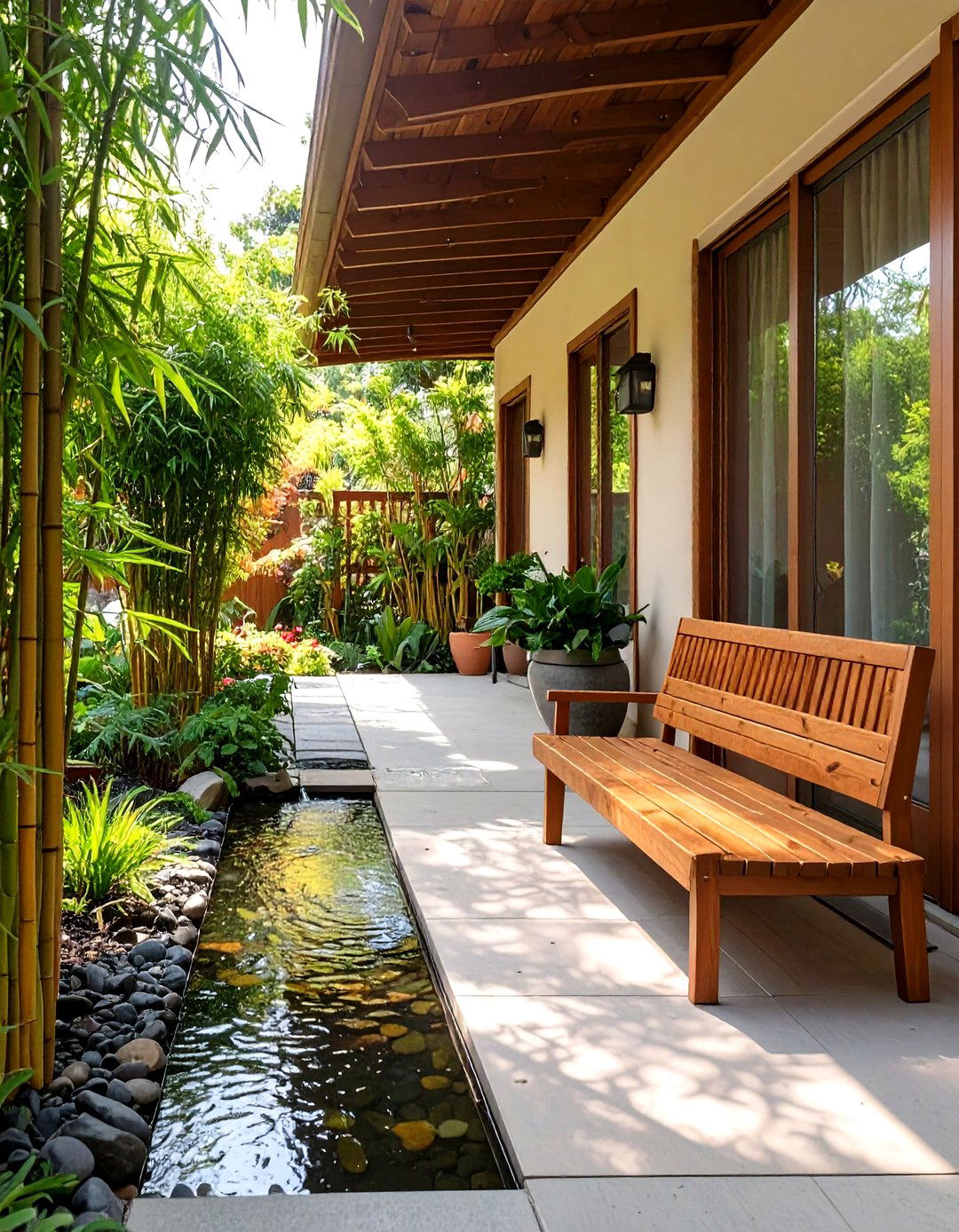 The Zen Garden Porch Escape - 30 long front porch decorating ideas