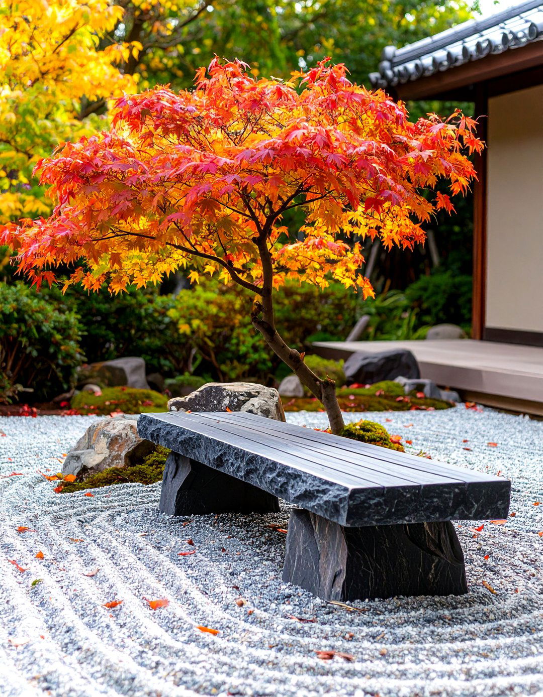 The Zen Garden Rock Bench - 30 deck bench ideas
