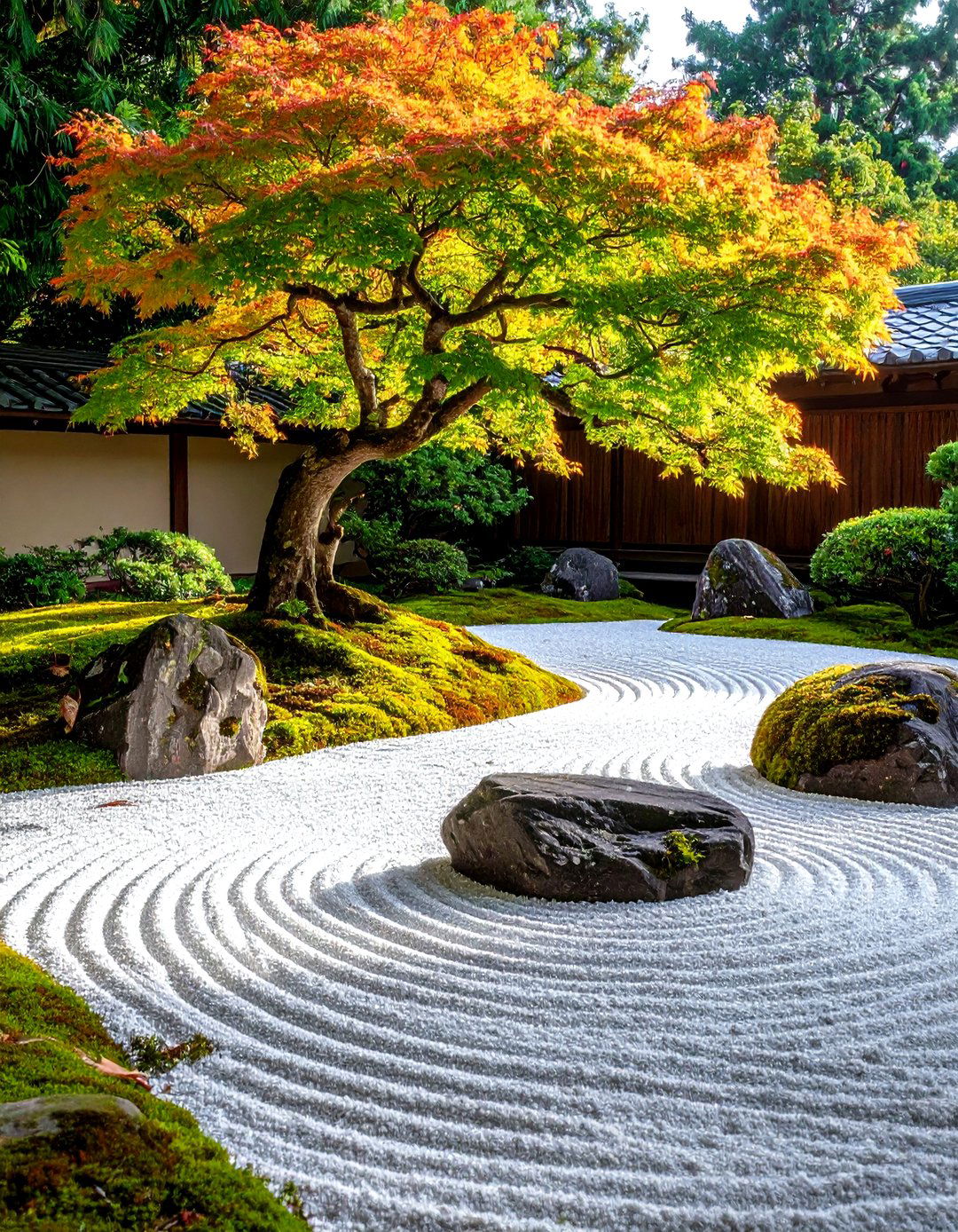 The Zen Garden Sanctuary - 30 down sloped backyard ideas