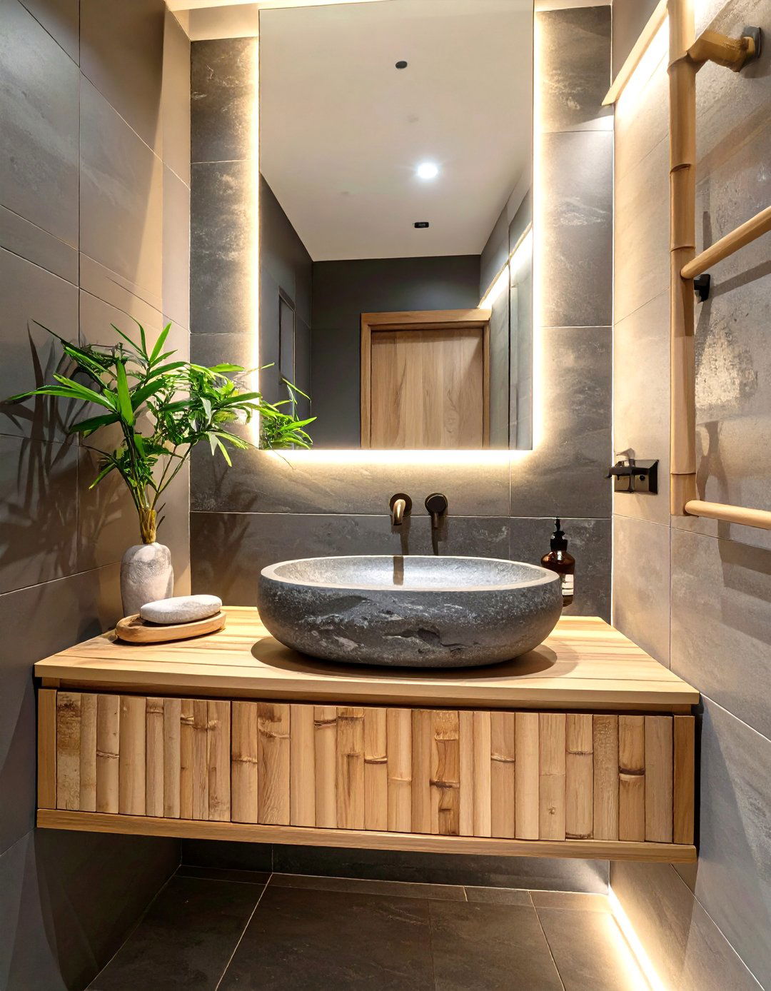 The Zen Inspired Bathroom - 30 dark bathroom ideas