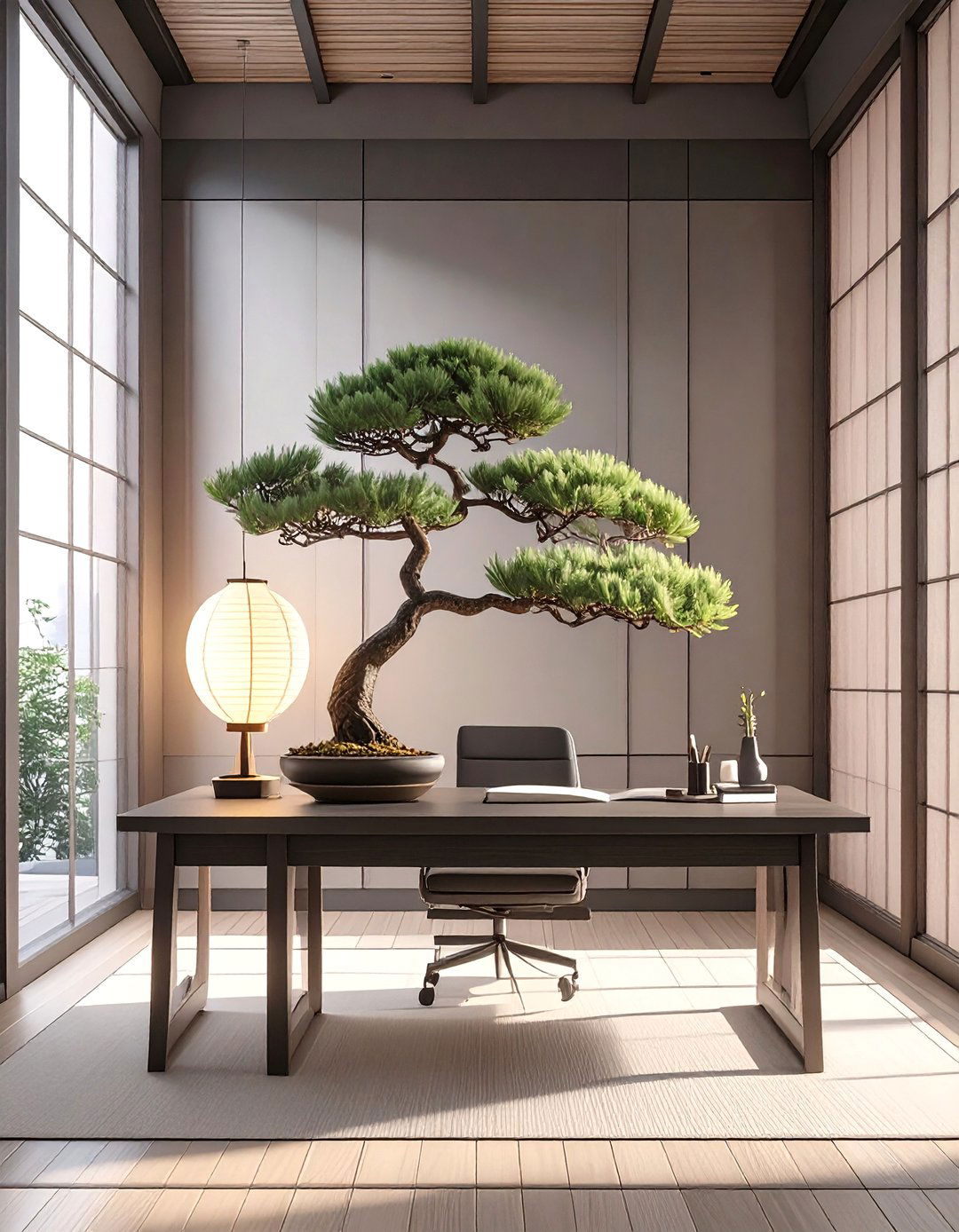 The Zen Noir Office - 30 dark office ideas