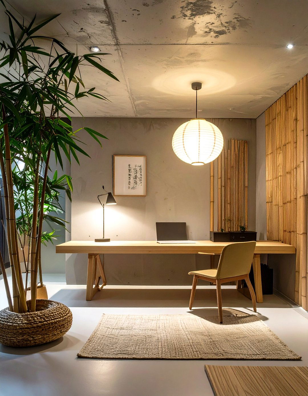 The Zen Retreat Basement Office - 30 basement office ideas no windows