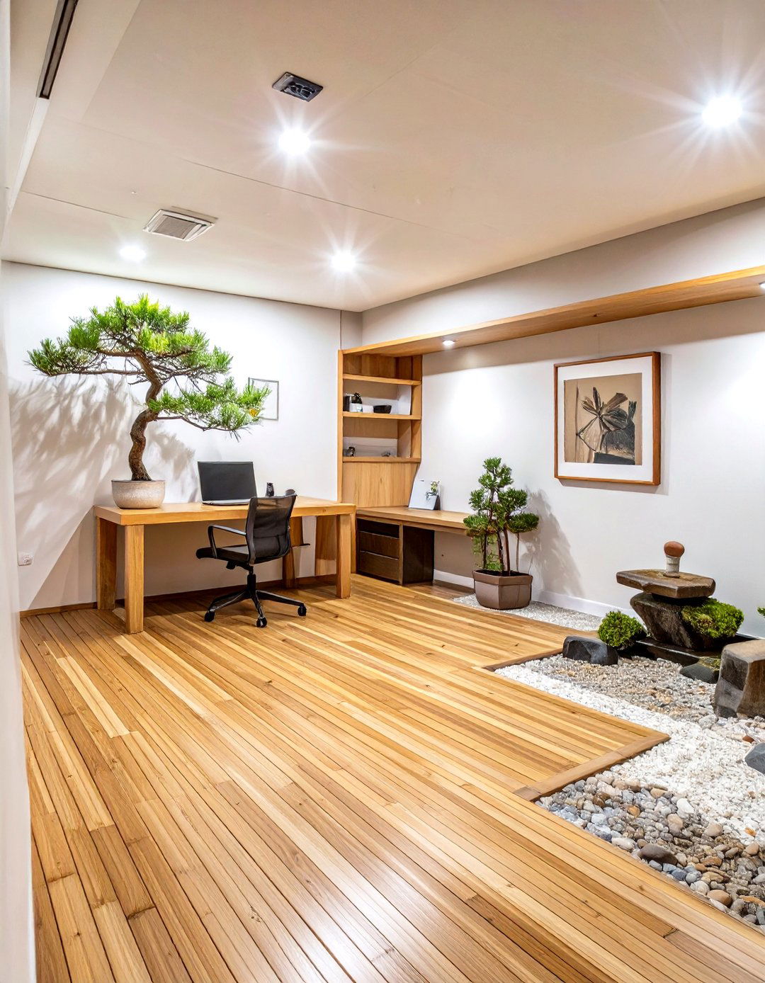 The Zen Sanctuary Basement Office - 30 basement office ideas