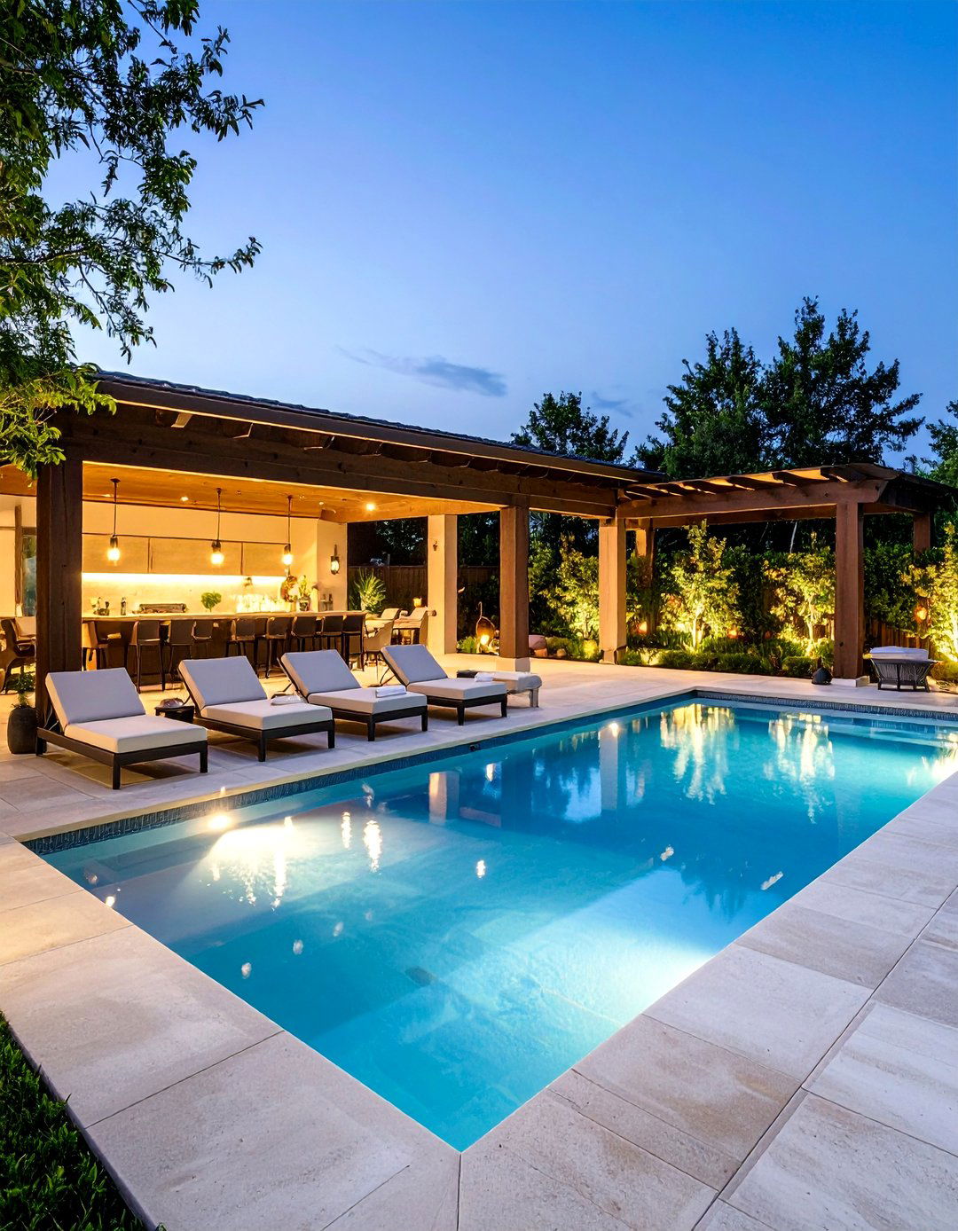 The poolside entertainment zone backyard - 30 backyard decor ideas
