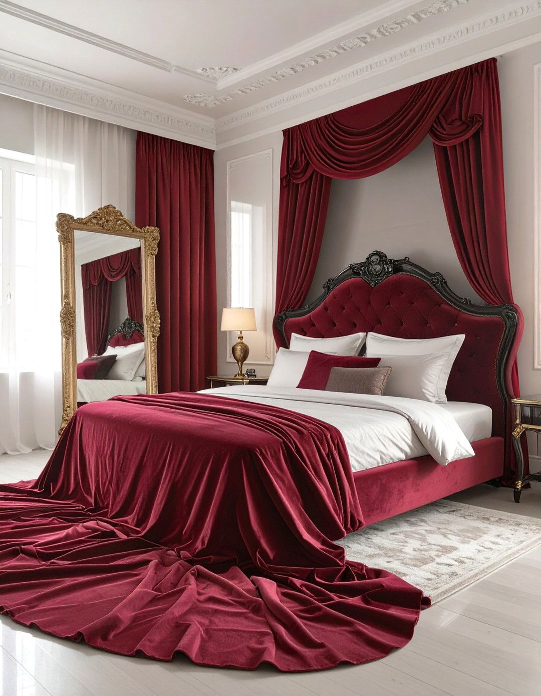 Theatrical Drama Bedroom - 30 glam bedroom ideas