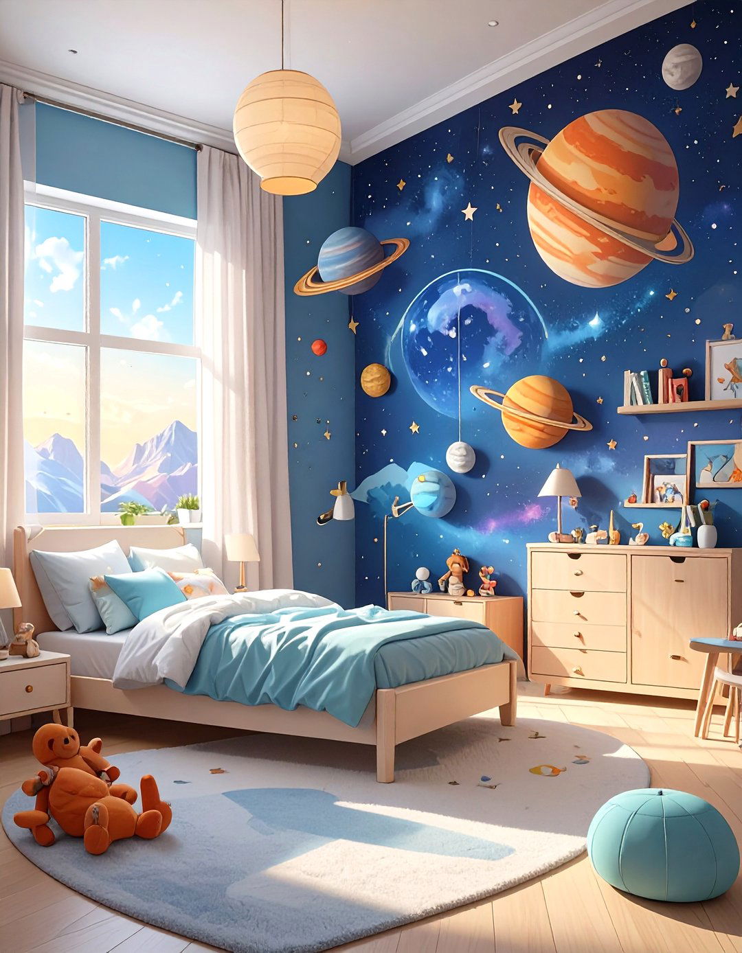 Thehometrotters com Kids Bedroom with a Themed Mural - 30 thehometrotters .com home decor ideas