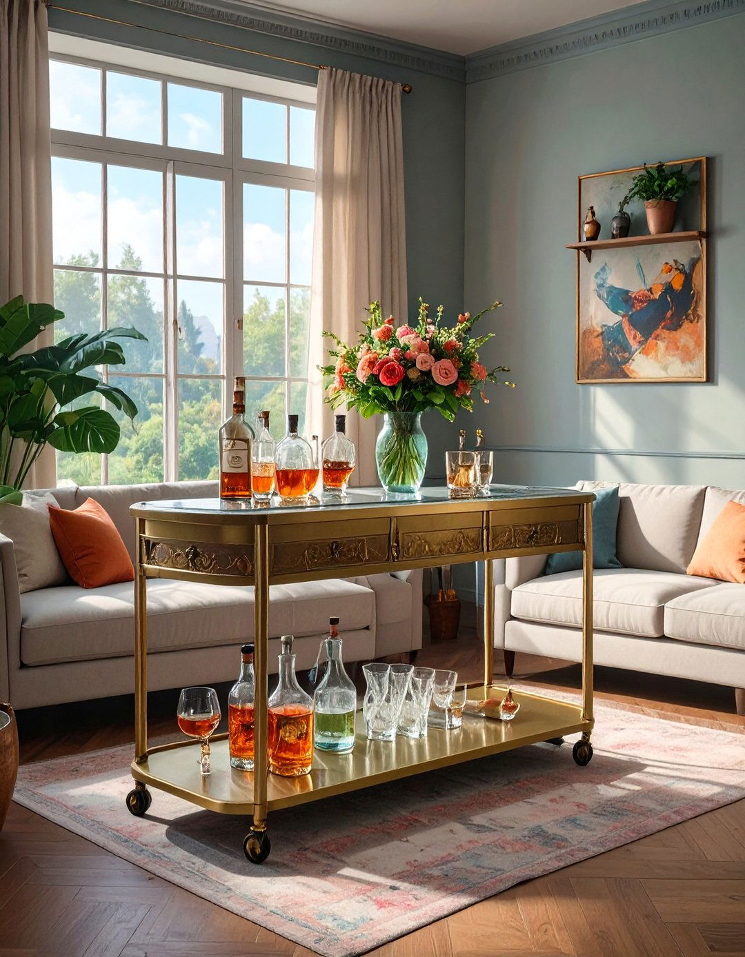 Thehometrotters com Vintage Style Bar Cart - 30 thehometrotters .com home decor ideas