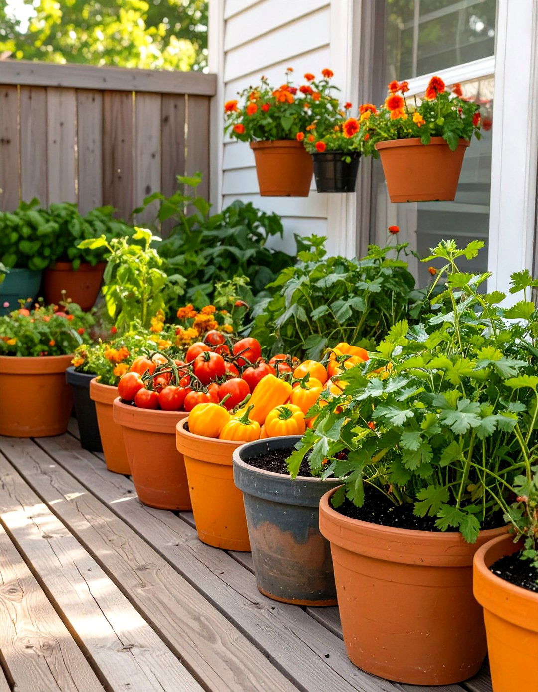 Themed Container Plant Groupings - 30 small backyard garden ideas