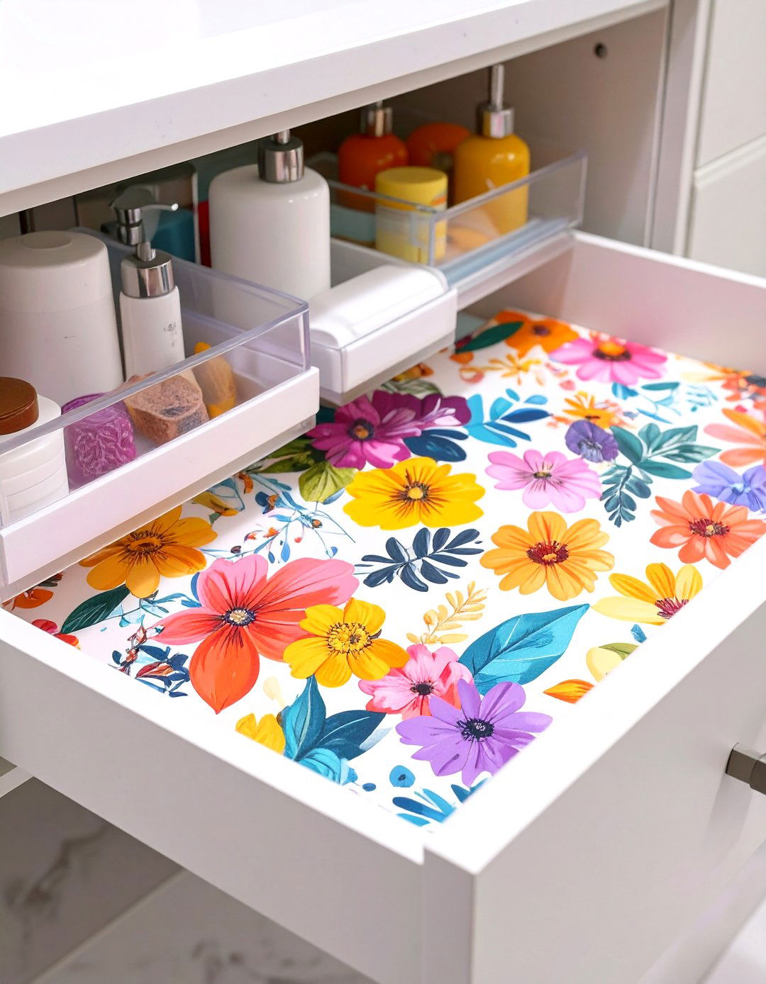 Themed Decor Drawer Liners - 30 bathroom drawer organization ideas