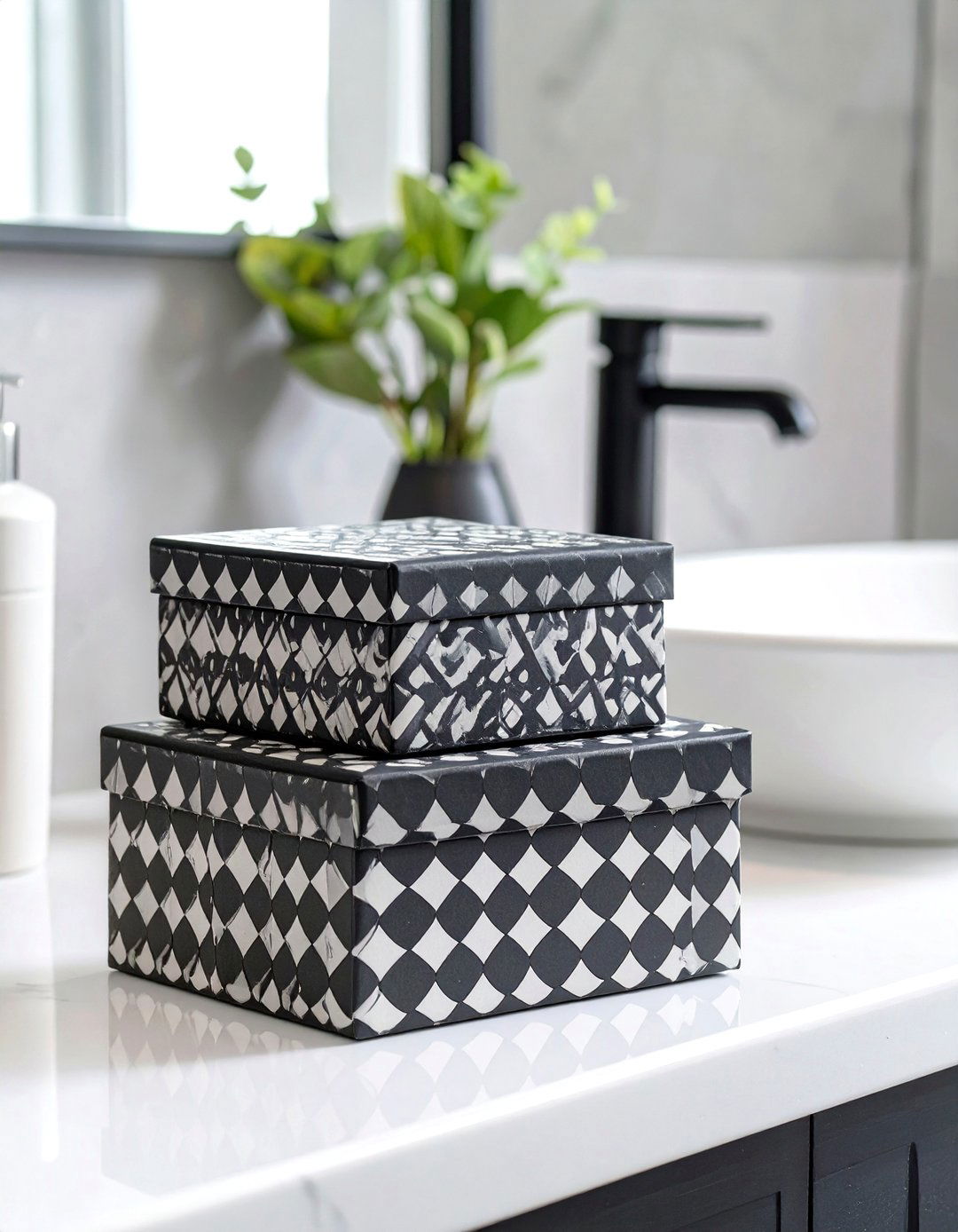 Themed Decorative Box Storage - 30 bathroom counter organization ideas