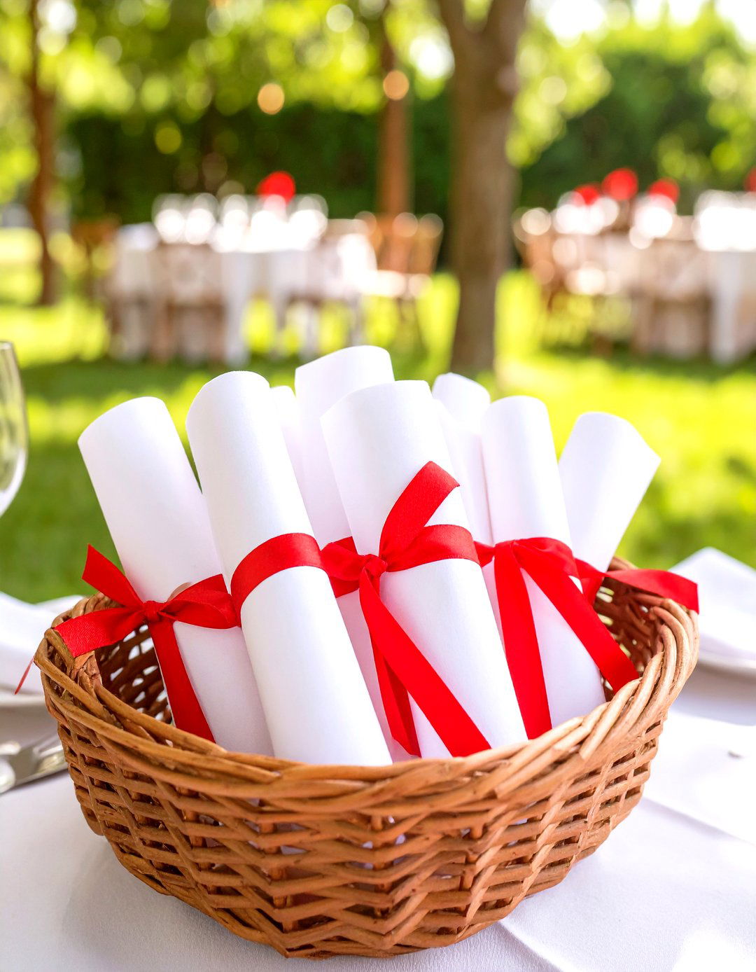 Themed Diploma Scroll Napkins - 30 outdoor graduation party ideas