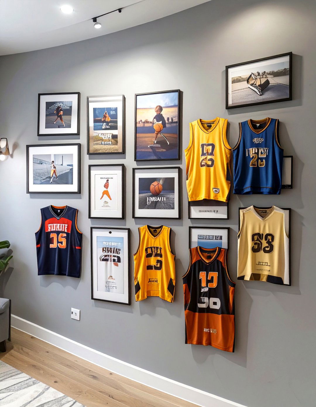 Themed Sports Memorabilia Display - 30 big wall decor ideas