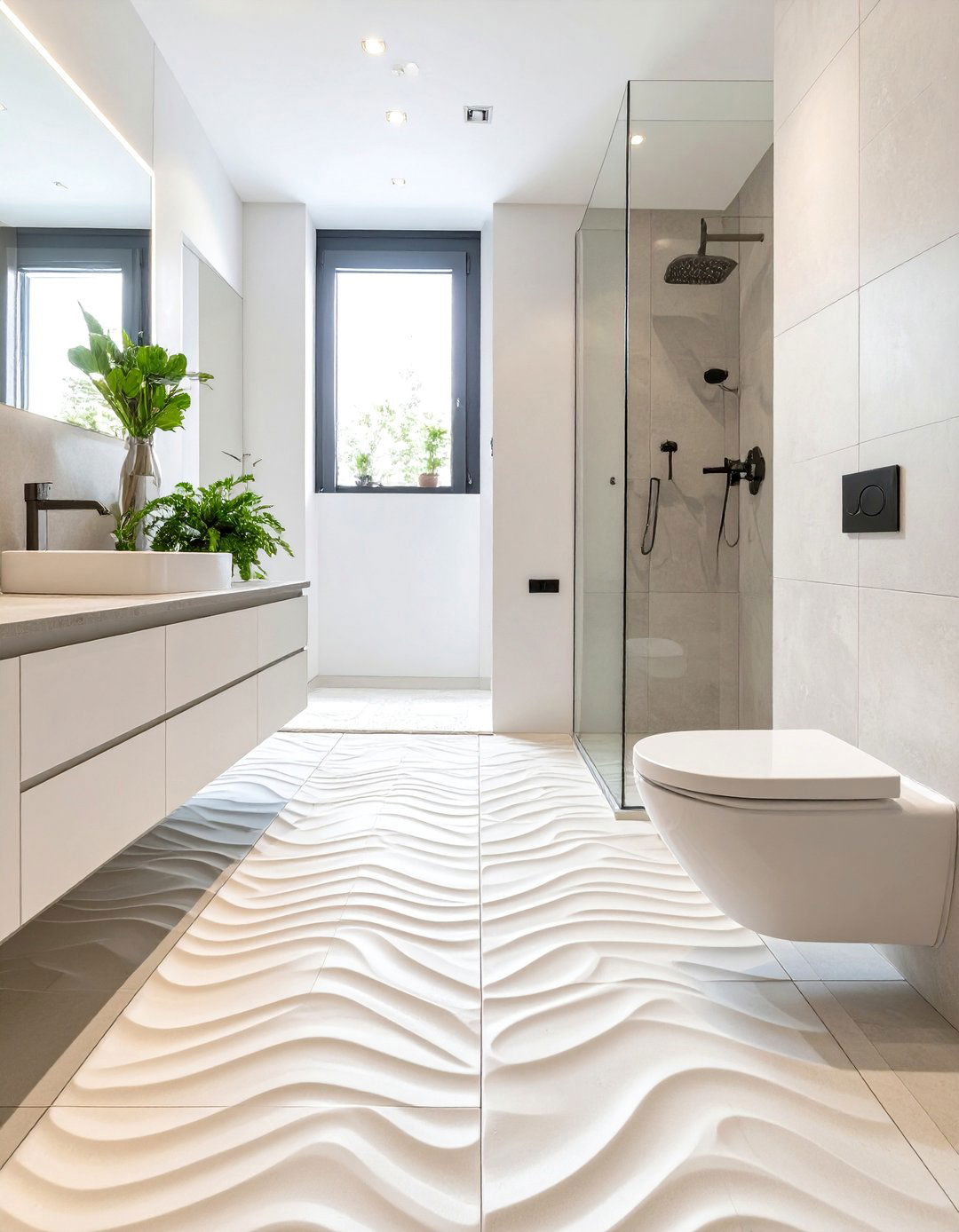 Three Dimensional Bathroom Tile Floor - 30 bathroom tile floor ideas