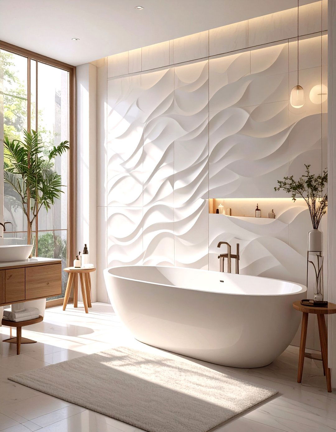 Three Dimensional D Wall Tiles - 30 tile ideas for bathroom