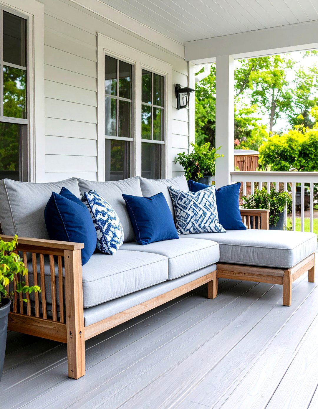 Three Piece Sectional with Chaise - 30 porch furniture ideas