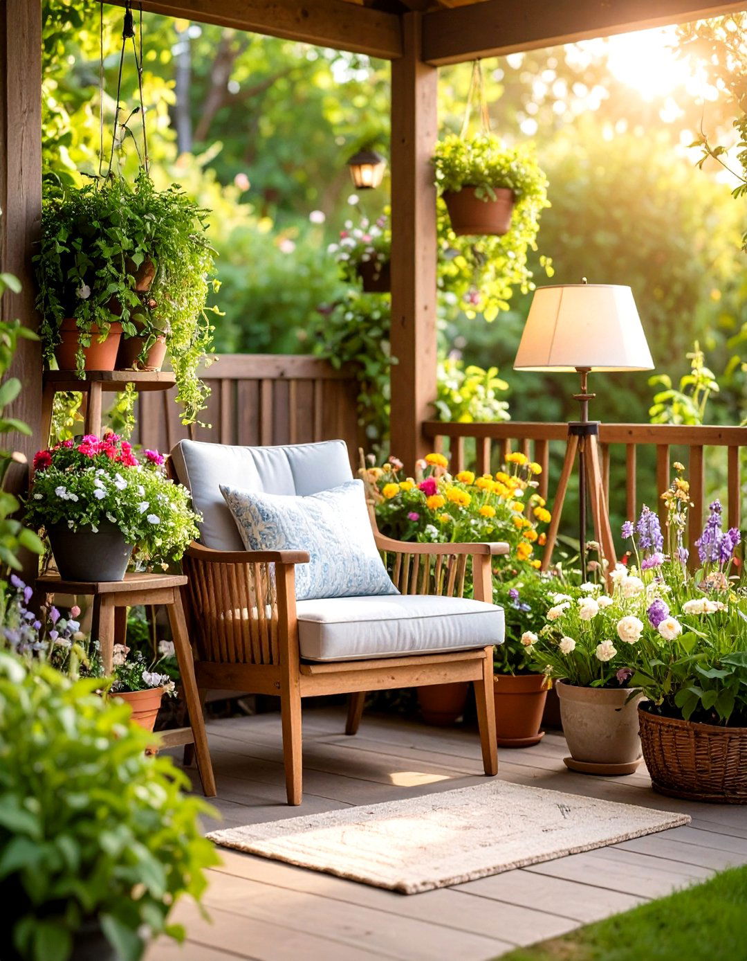 Thrifty Garden Reading Nook - 30 enclosed porch ideas on a budget