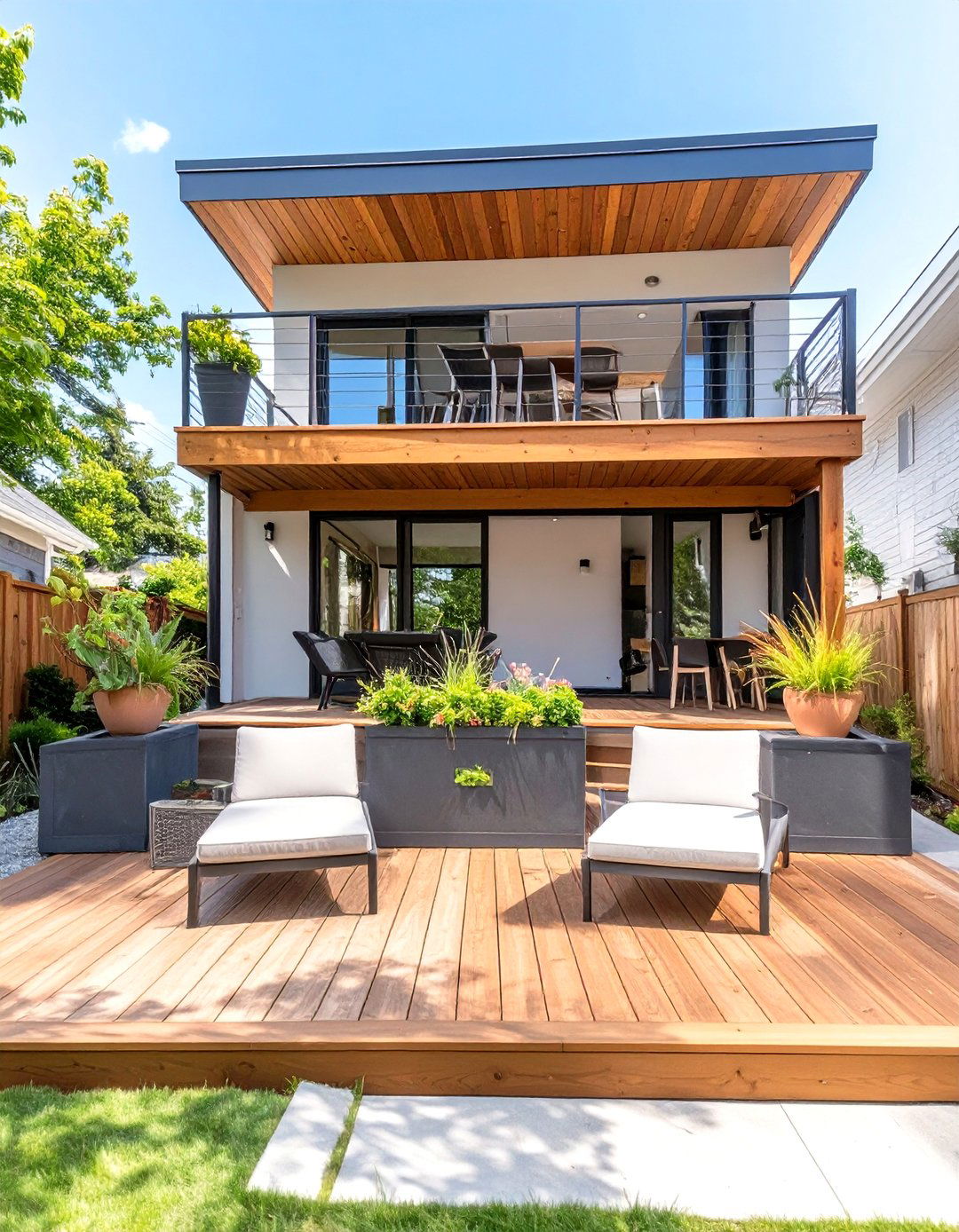 Tiered Decking Small Backyard Design - 30 small backyard designs