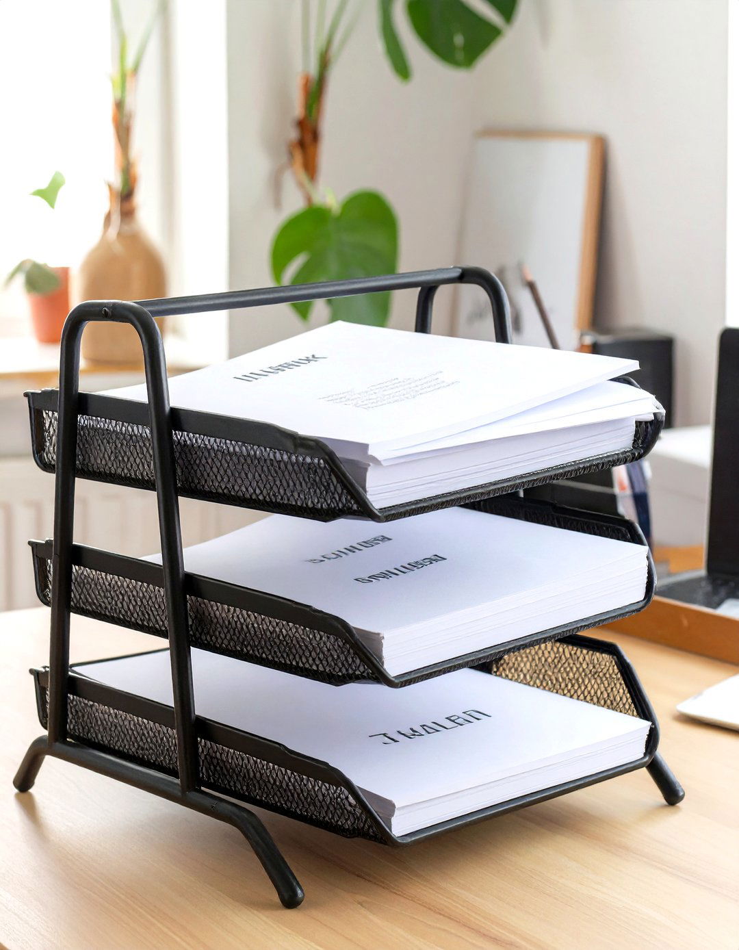 Tiered Desk Tray Organizer - 30 small office decor ideas