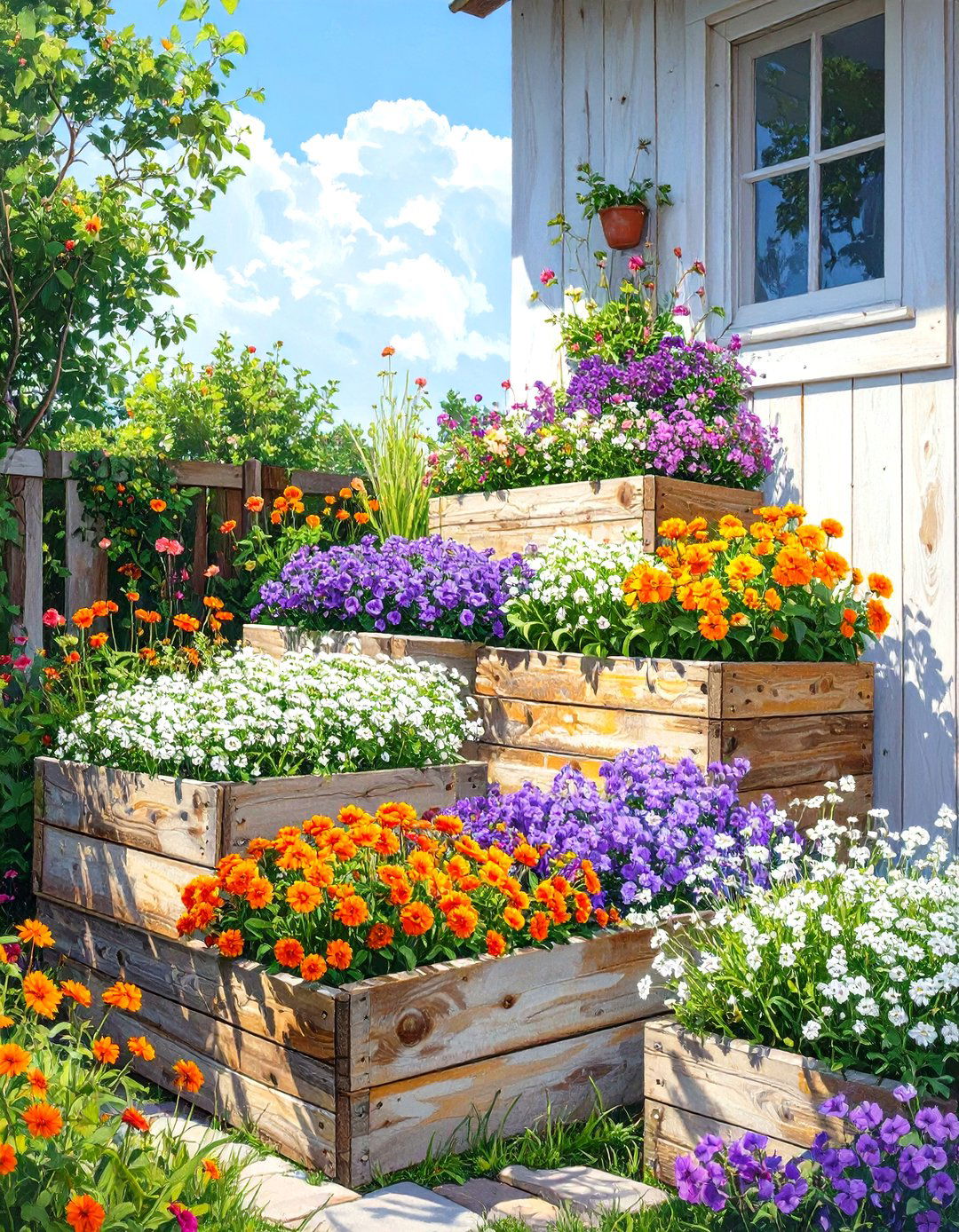Tiered Flower Beds - 30 small backyard landscape ideas