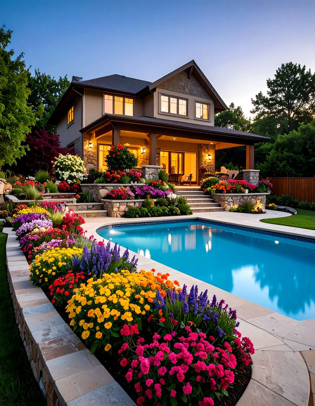 Tiered Garden Beds on a Slope - 30 pool landscaping design ideas