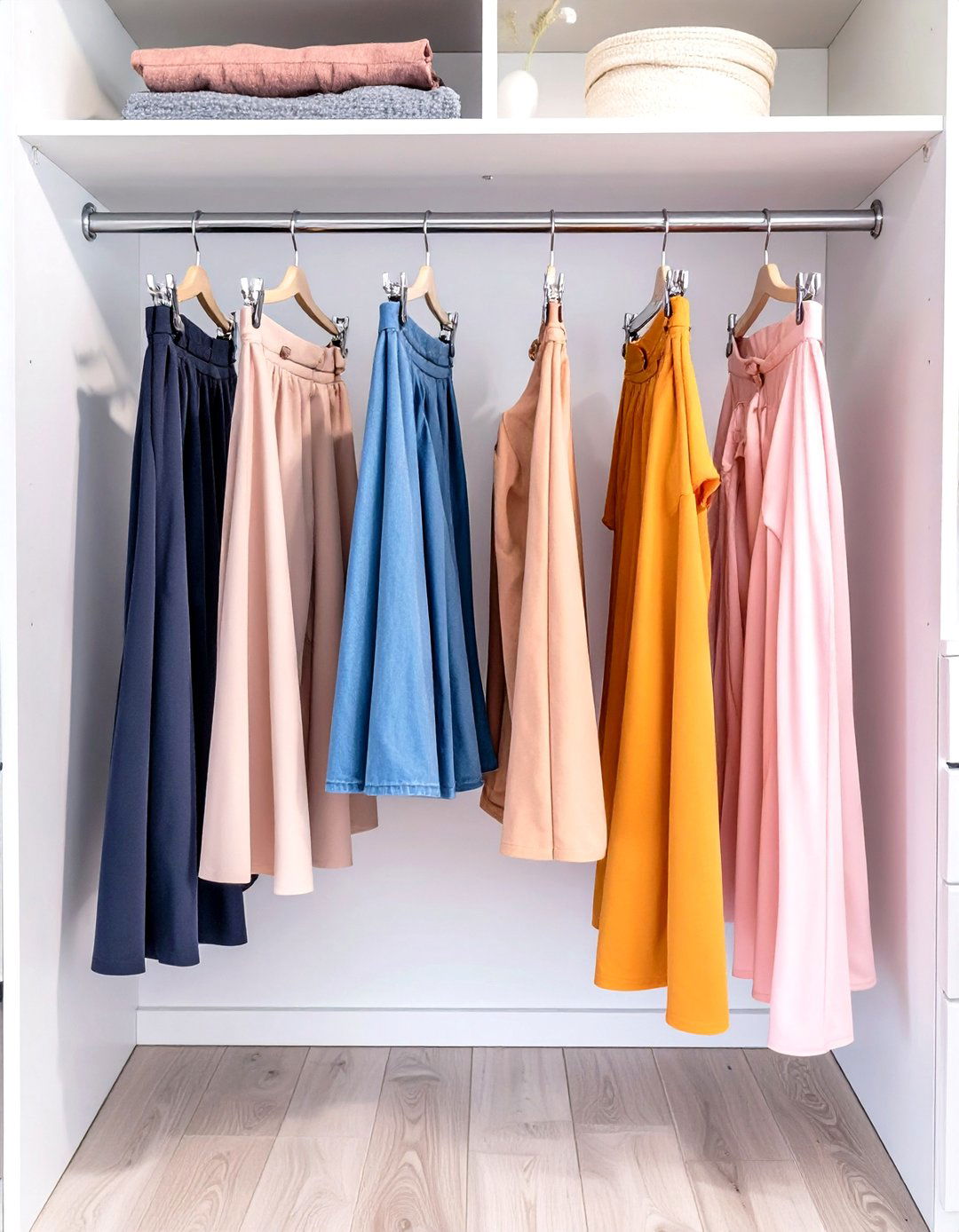 Tiered Hangers for Skirts and Pants - 30 walk in closet organization ideas