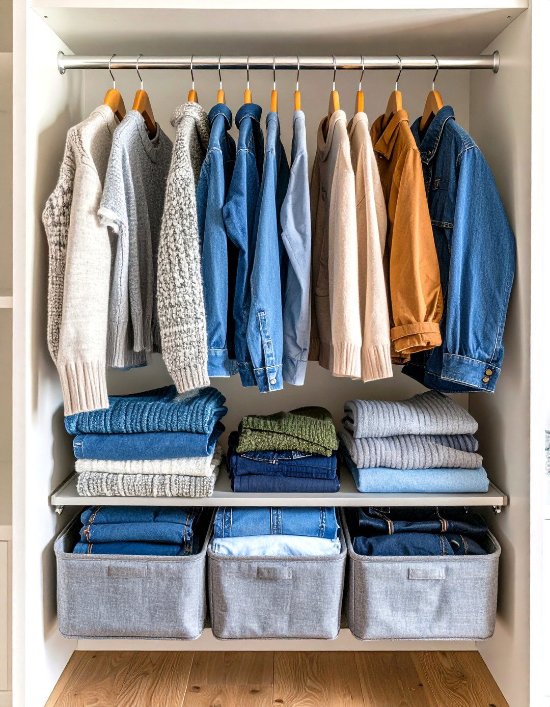 Tiered Hanging Organizers in a Reach In Closet - 30 reach in closet ideas