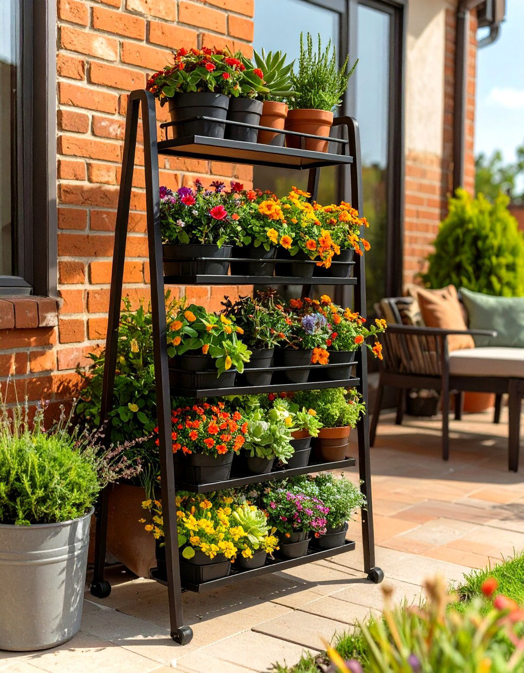 Tiered Outdoor Plant Stand - 30 outdoor furniture ideas