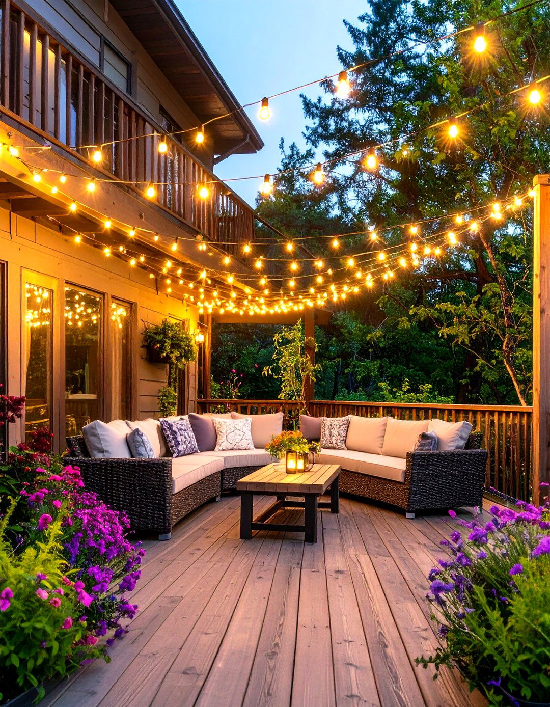 Tiered Patio String Lights for a Layered Look - 30 patio string lights ideas