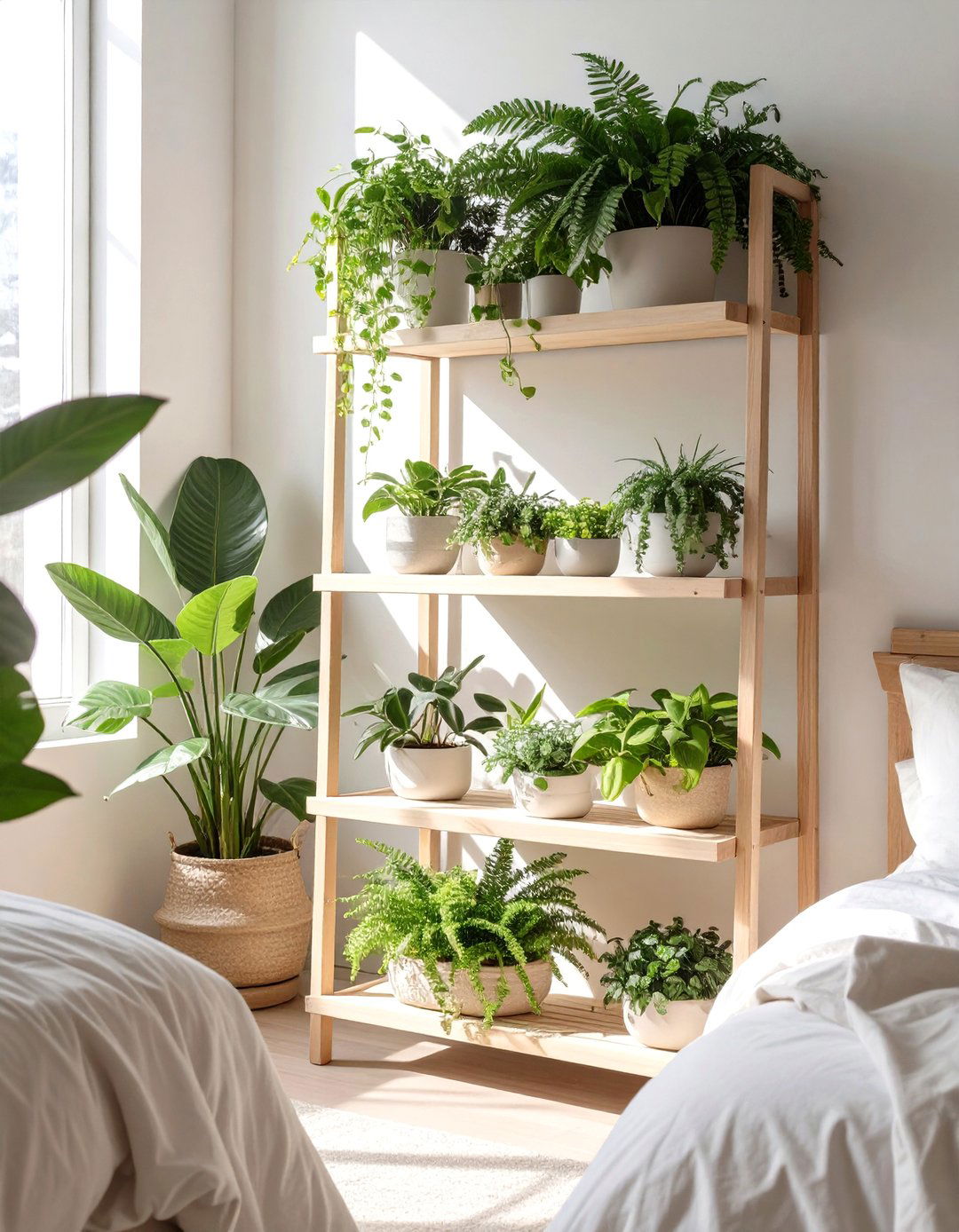 Tiered Plant Stand Bedroom Shelves - 30 bedroom shelf ideas
