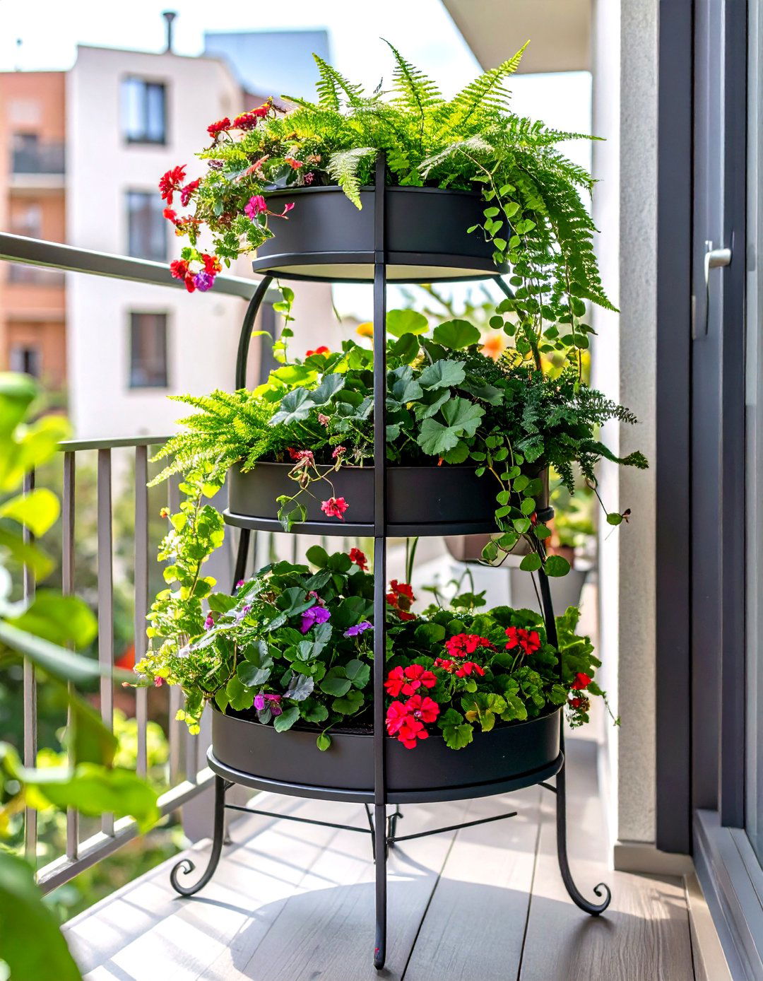 Tiered Plant Stand Display - 30 outdoor decor ideas