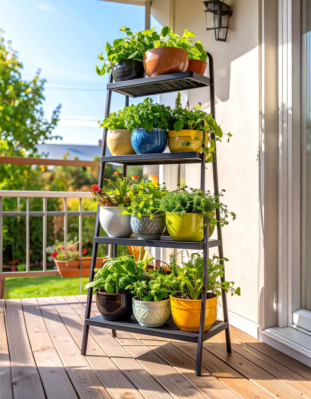 Tiered Plant Stand - 30 small deck decorating ideas