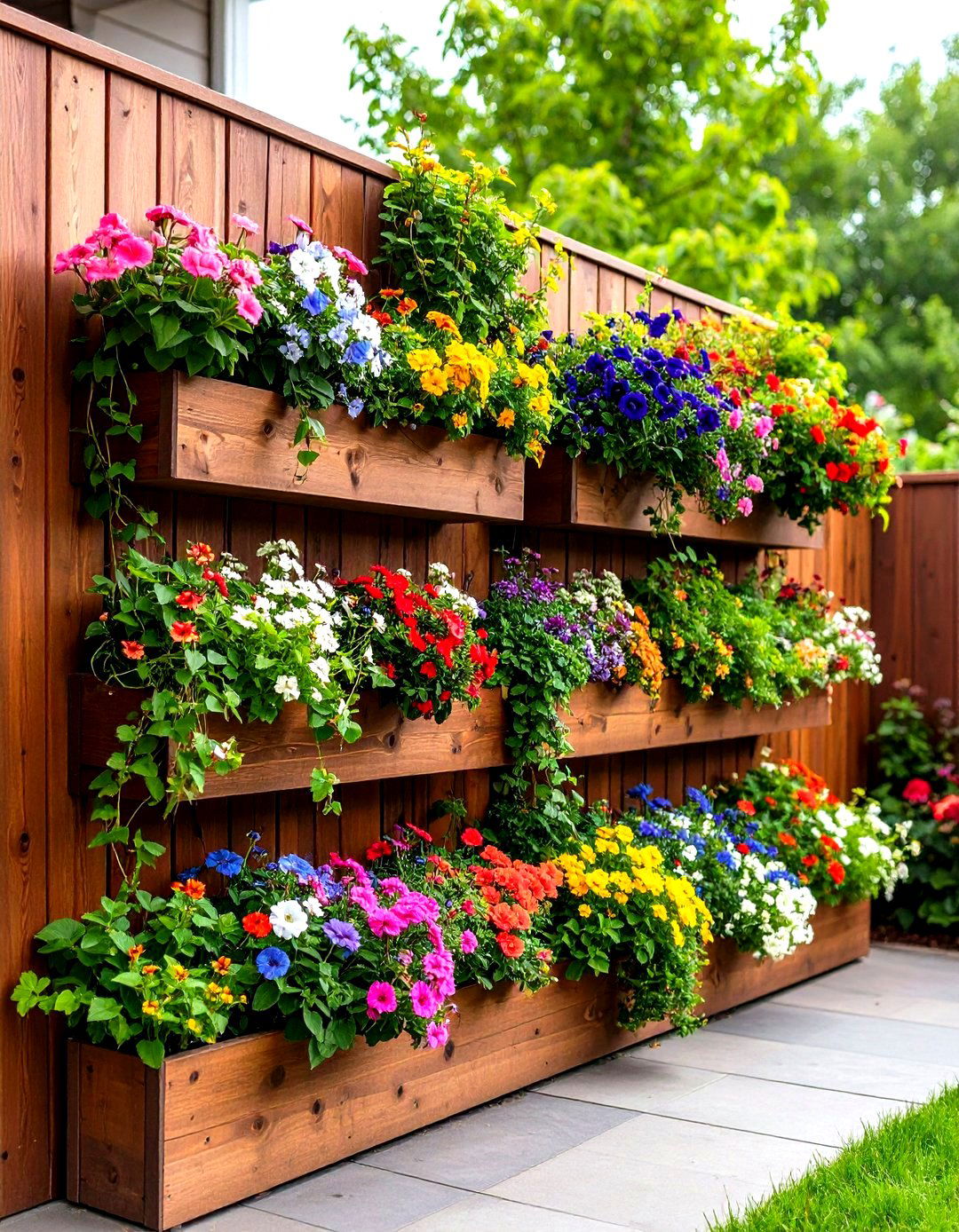 Tiered Planter Box Patio Privacy Wall - 30 patio privacy wall ideas