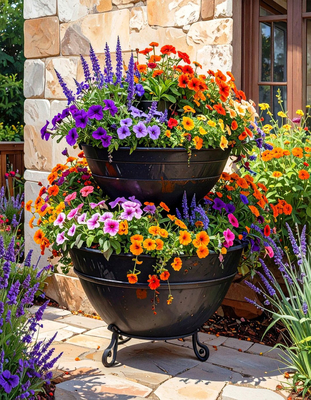 Tiered Planters for a Small Patio Garden - 30 small patio garden ideas