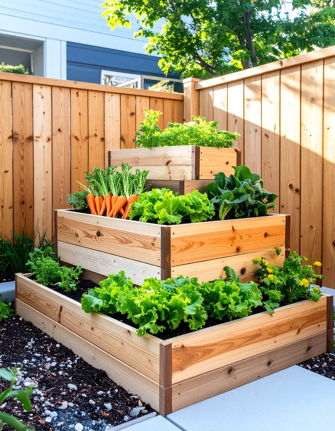 Tiered Raised Garden Beds - 30 small backyard garden ideas