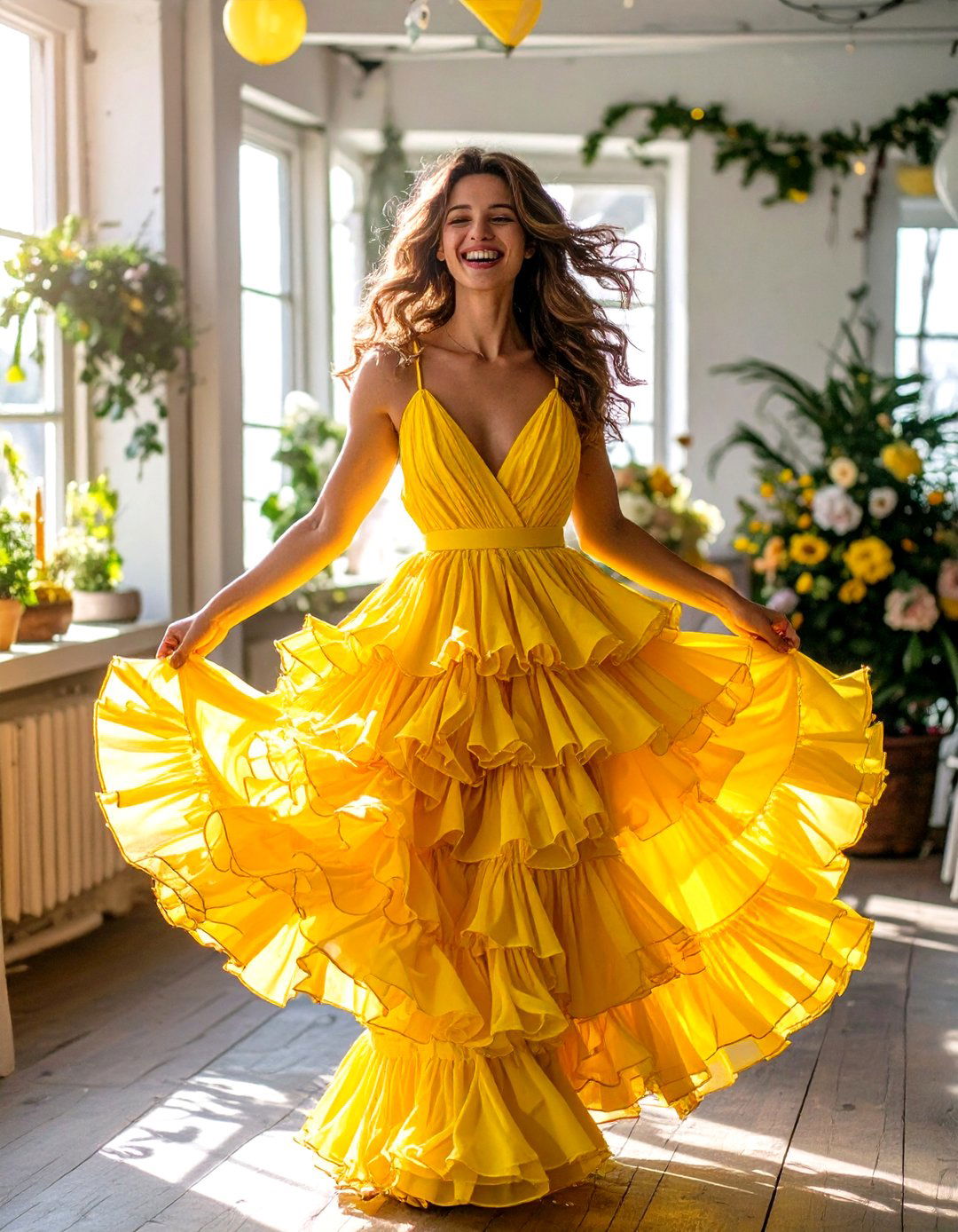 Tiered Ruffle Dress - 30 baby shower outfit ideas