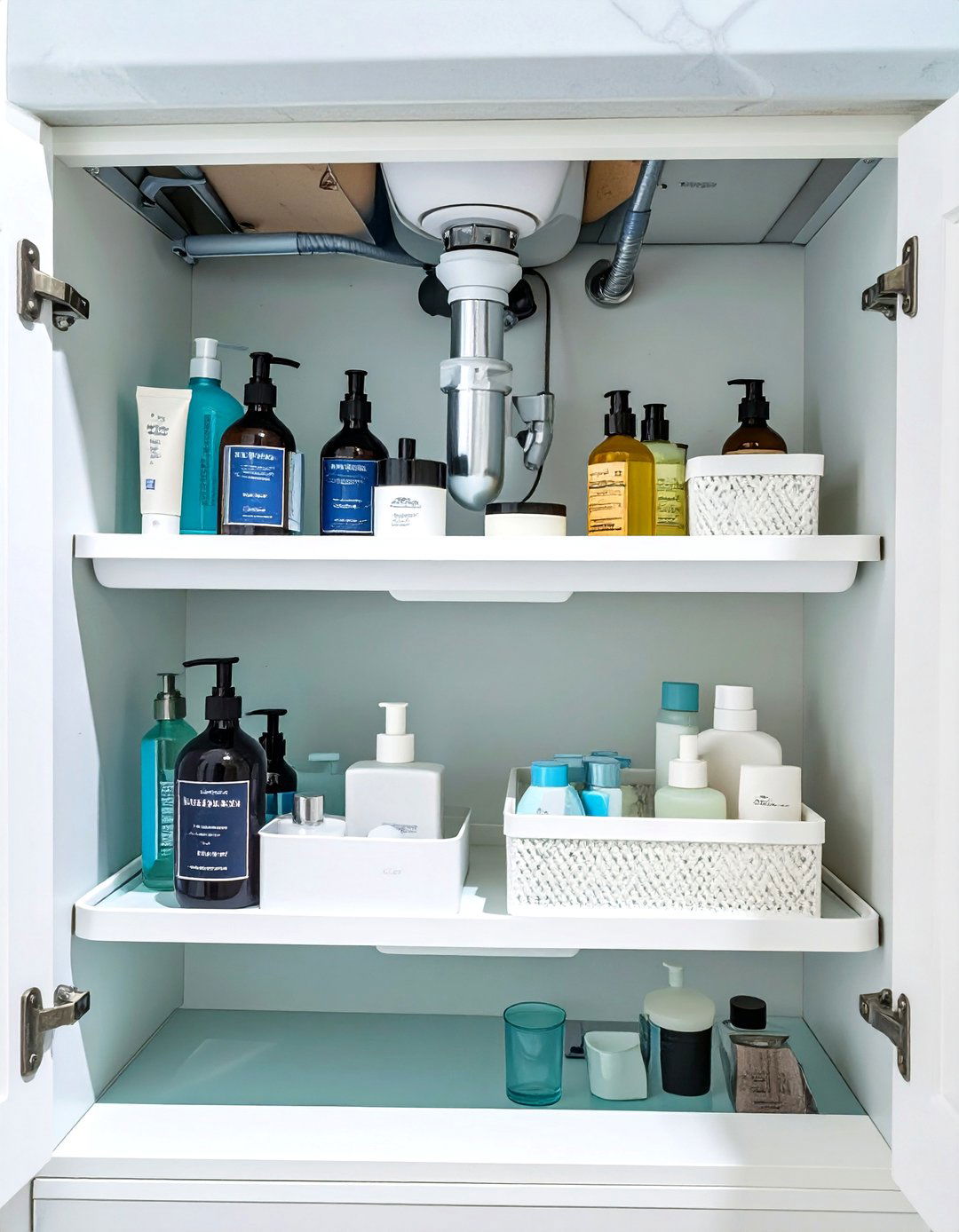 Tiered Shelf Under Bathroom Sink Storage Organizer - 30 under bathroom sink storage ideas