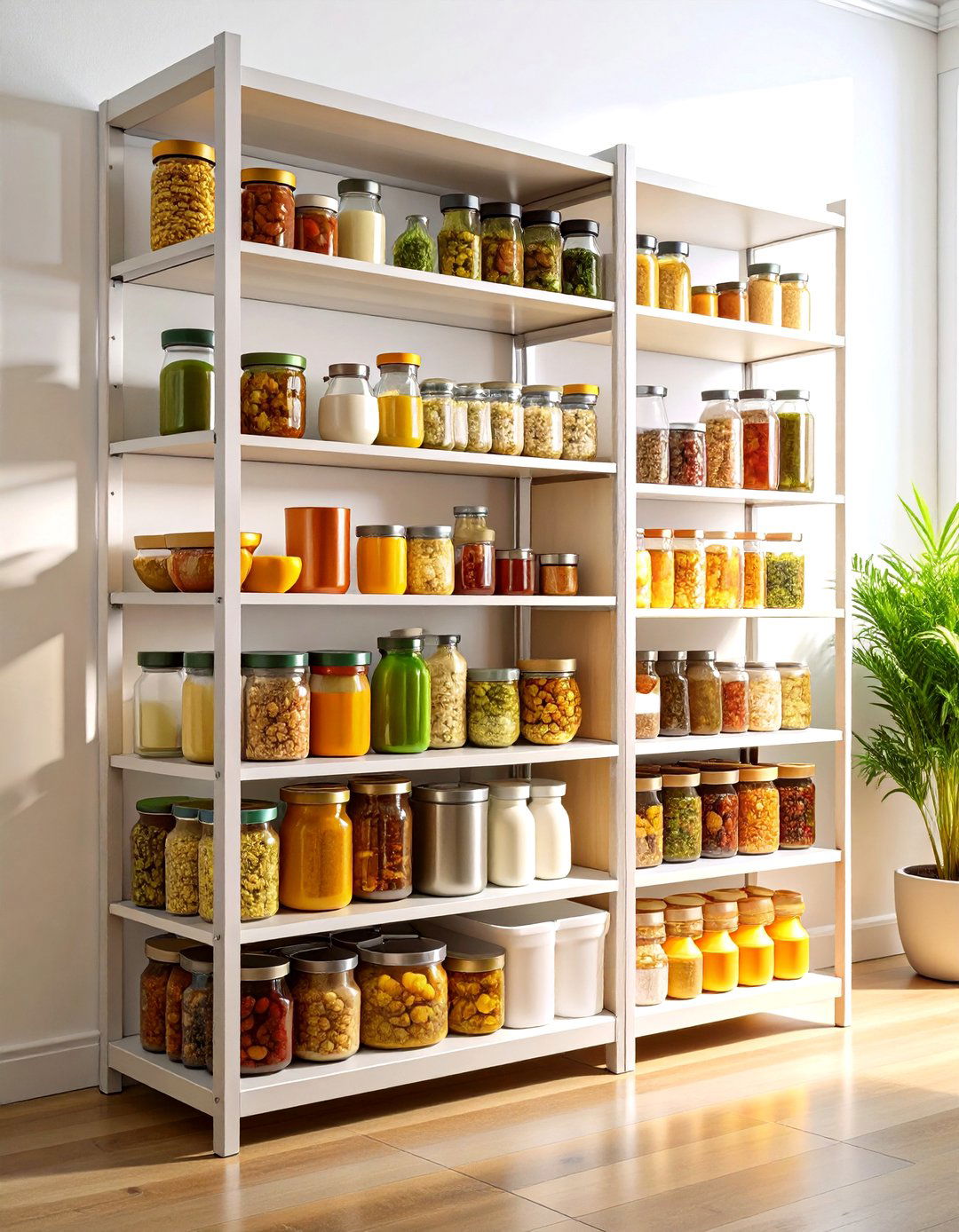 Tiered Shelves for Canned Goods - 30 pantry organizer ideas