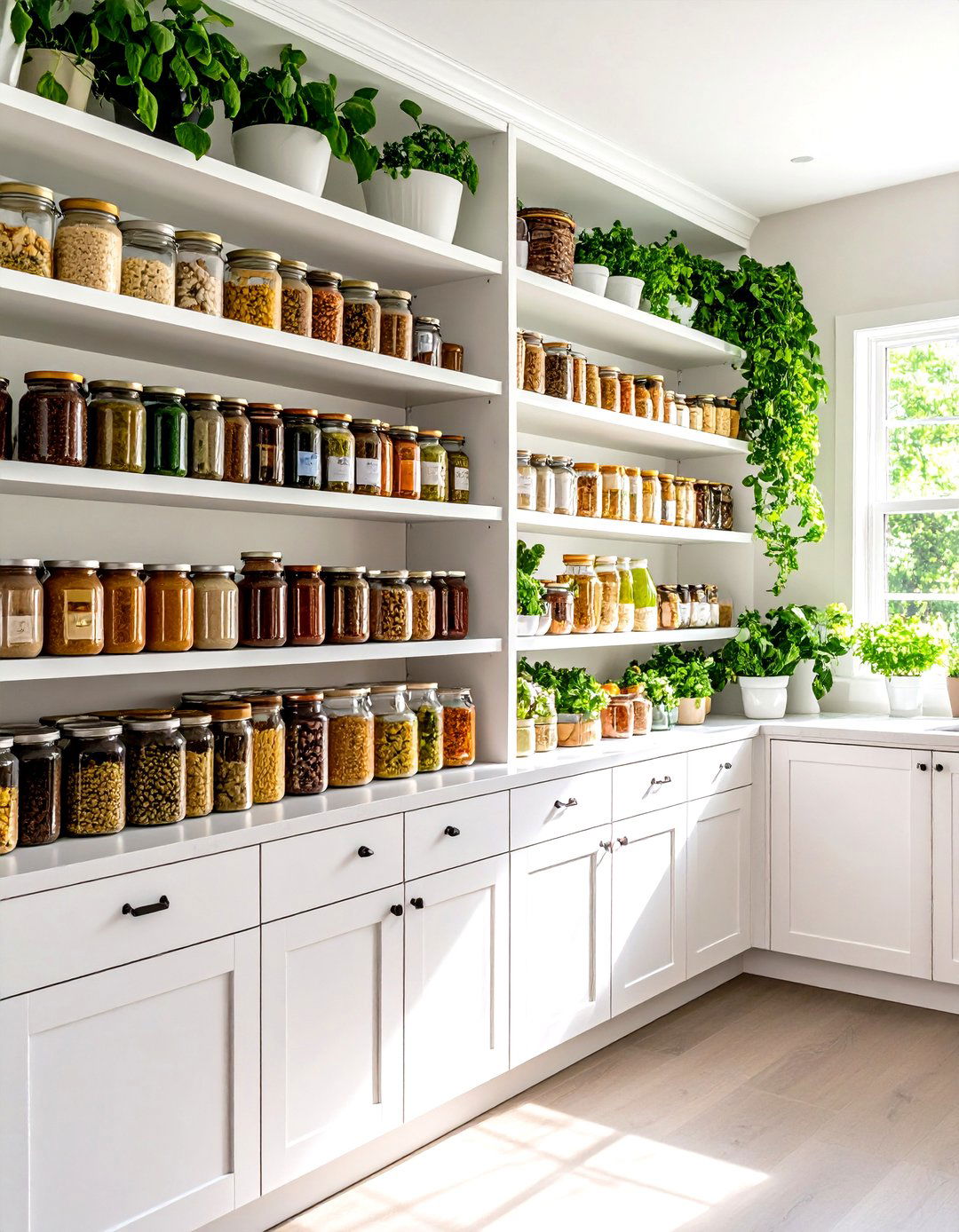 Tiered Shelves for Canned Goods - 30 kitchen cabinet storage ideas