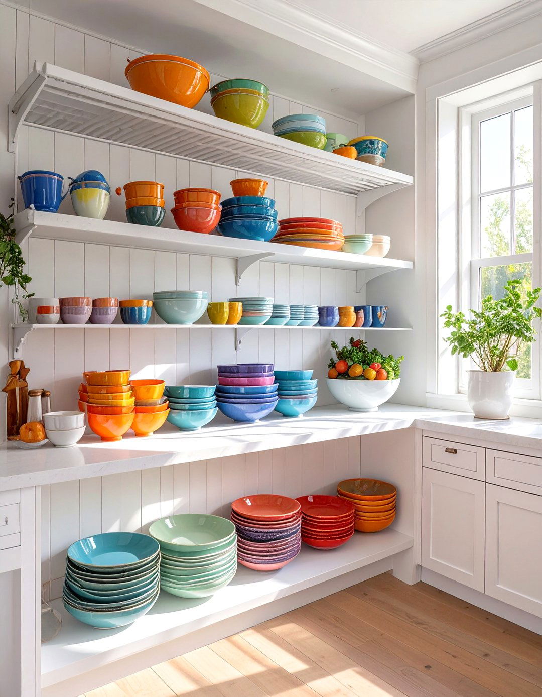 Tiered Shelving for Cabinets - 30 small kitchen organization ideas