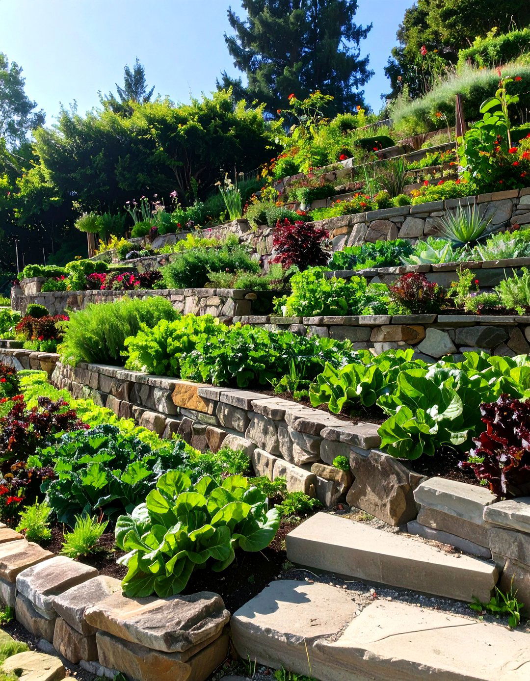 Tiered Terrace Garden Design - 30 creative vegetable garden design ideas