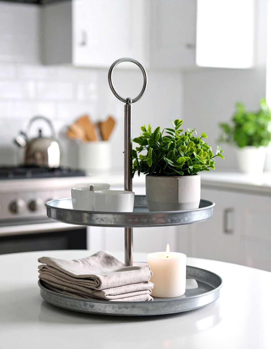 Tiered Tray Kitchen Table Organization - 30 kitchen table decor ideas