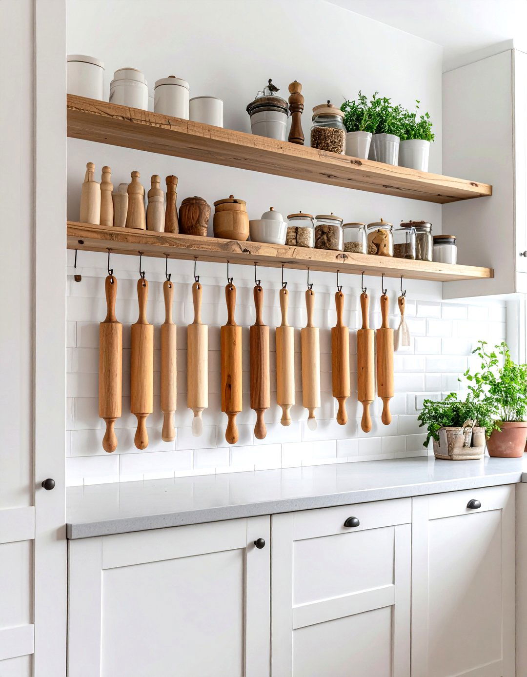 Tiered Tray Wall Shelf - 30 farmhouse wall decor ideas