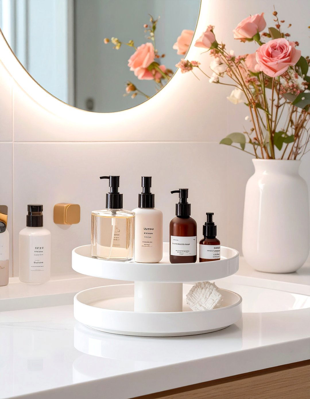 Tiered Tray for Vanity Organization - 30 teen girl bathroom ideas