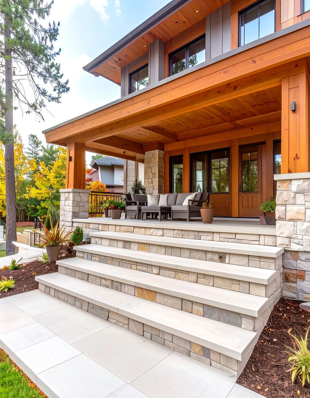 Tiered and Multi Level Porch - 30 house modern front porch ideas